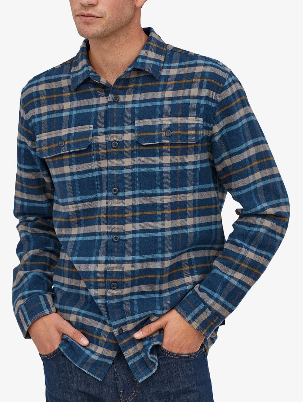 Men's Long-Sleeved Fjord Flannel Shirt Independence: New Navy